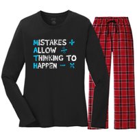 Vintage Math Teacher Funny Saying Gift Women's Long Sleeve Flannel Pajama Set 