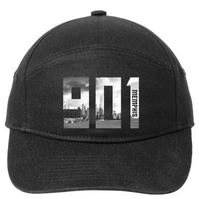 Vintage Memphis Tennessee 901 Area Code Skyline 7-Panel Snapback Hat