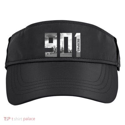 Vintage Memphis Tennessee 901 Area Code Skyline Adult Drive Performance Visor