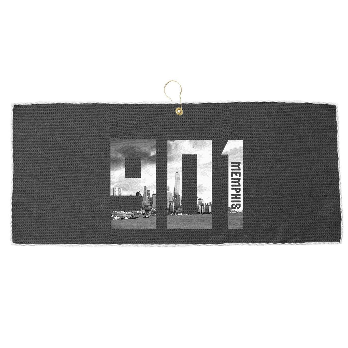 Vintage Memphis Tennessee 901 Area Code Skyline Large Microfiber Waffle Golf Towel