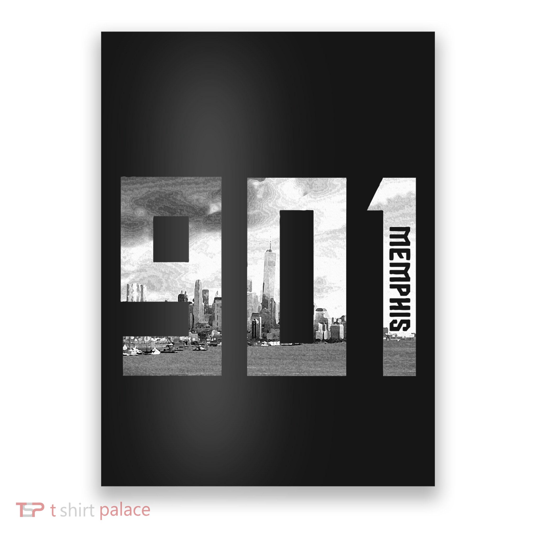 Vintage Memphis Tennessee 901 Area Code Skyline Poster