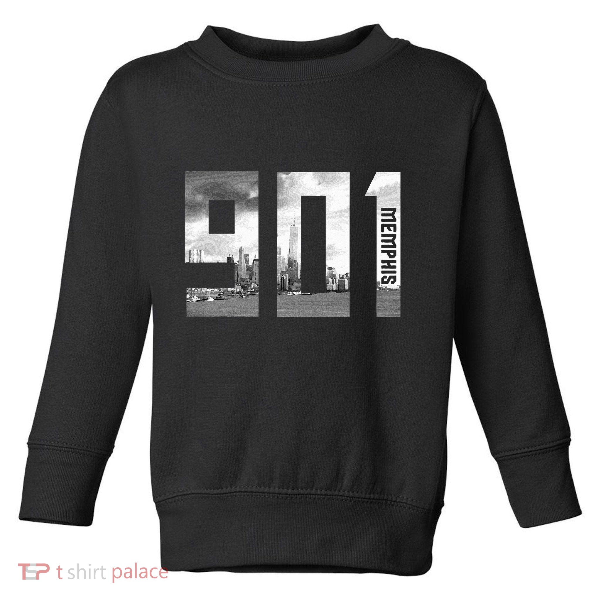 Vintage Memphis Tennessee 901 Area Code Skyline Toddler Sweatshirt