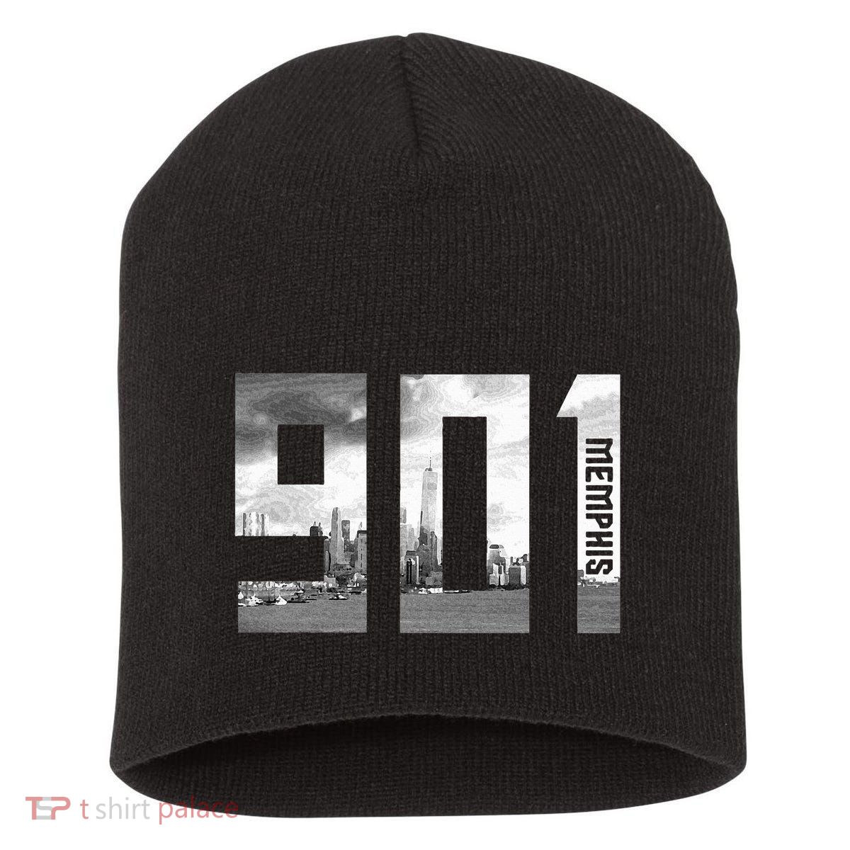 Vintage Memphis Tennessee 901 Area Code Skyline Short Acrylic Beanie