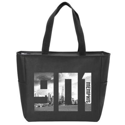 Vintage Memphis Tennessee 901 Area Code Skyline Zip Tote Bag