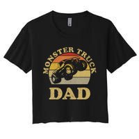 Vintage Monster Truck Gift For Dad Women's Crop Top Tee