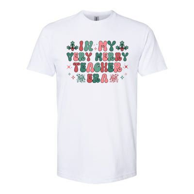 Very Merry Teacher Era Holiday Graphic Softstyle CVC T-Shirt