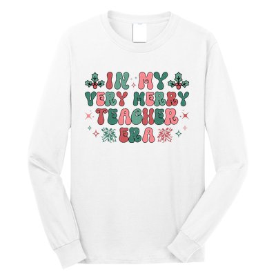 Very Merry Teacher Era Holiday Graphic Long Sleeve Shirt