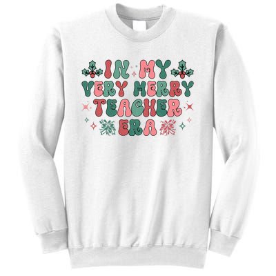 Very Merry Teacher Era Holiday Graphic Sweatshirt