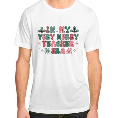 Very Merry Teacher Era Holiday Graphic Adult ChromaSoft Performance T-Shirt