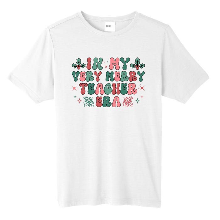 Very Merry Teacher Era Holiday Graphic Tall Fusion ChromaSoft Performance T-Shirt