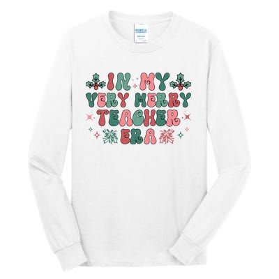 Very Merry Teacher Era Holiday Graphic Tall Long Sleeve T-Shirt