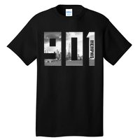 Vintage Memphis Tennessee 901 Area Code Skyline Tall T-Shirt