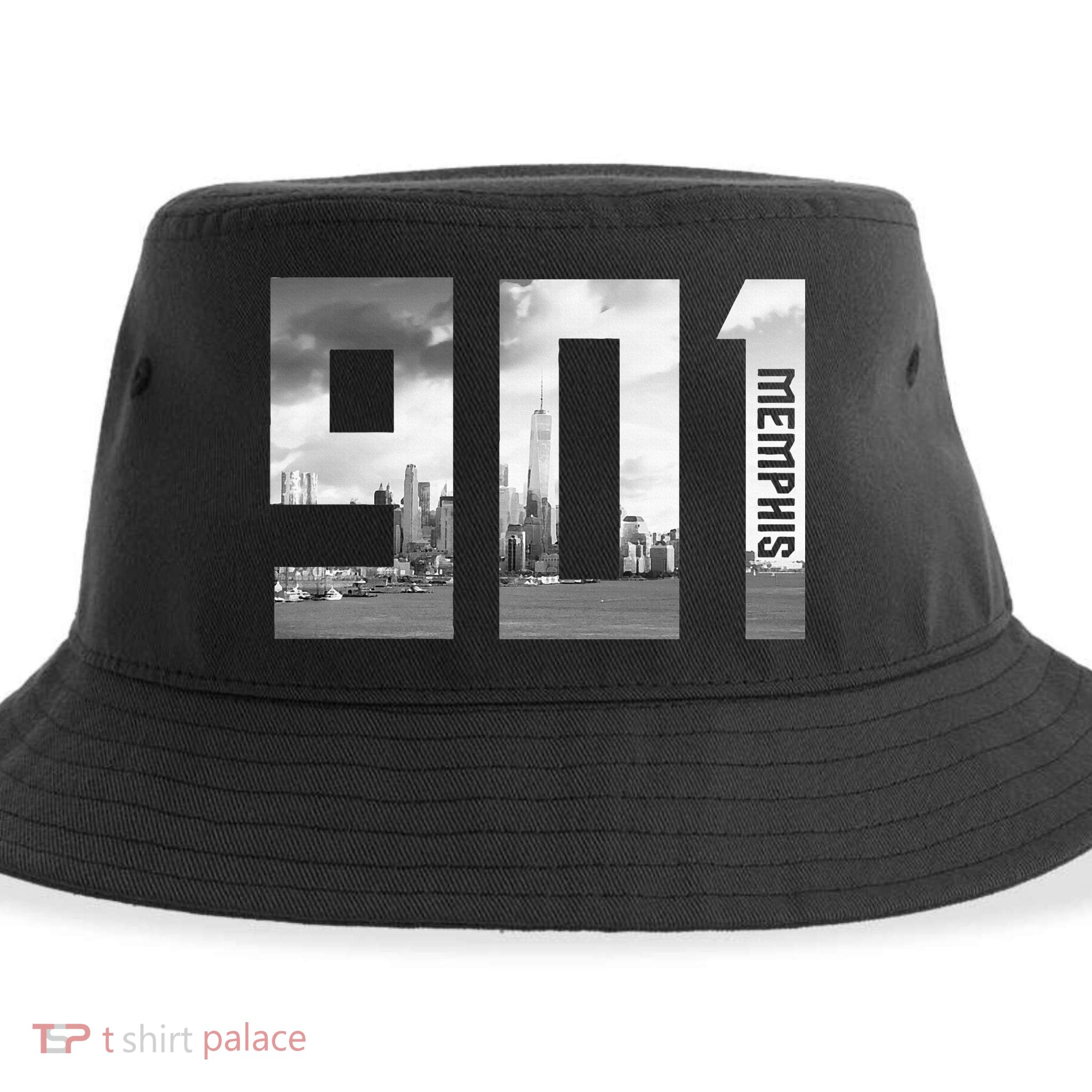 Vintage Memphis Tennessee 901 Area Code Skyline Sustainable Bucket Hat