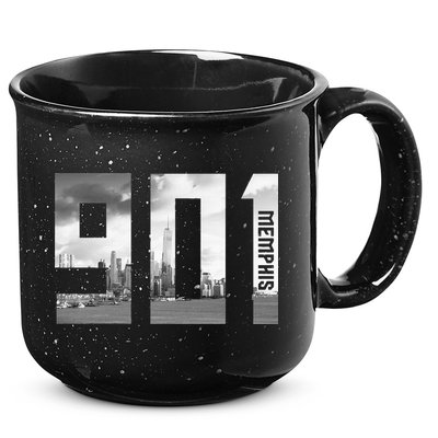 Vintage Memphis Tennessee 901 Area Code Skyline 15oz Campfire Ceramic Mug