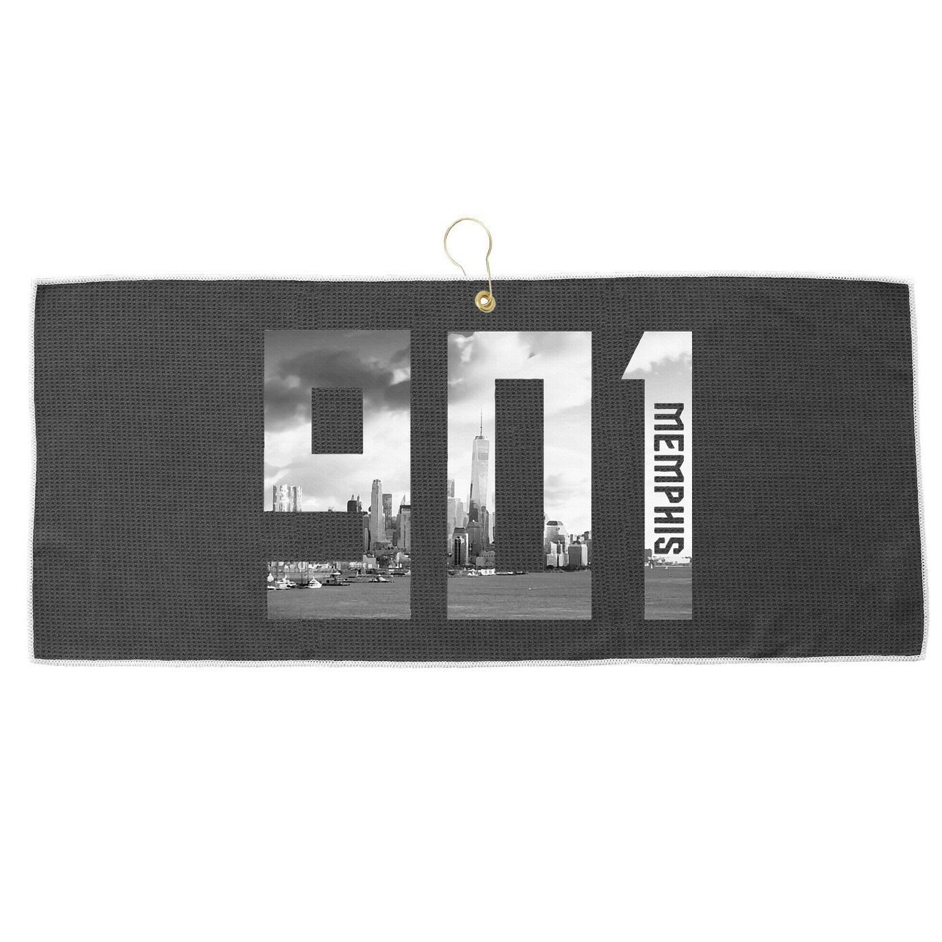 Vintage Memphis Tennessee 901 Area Code Skyline Large Microfiber Waffle Golf Towel