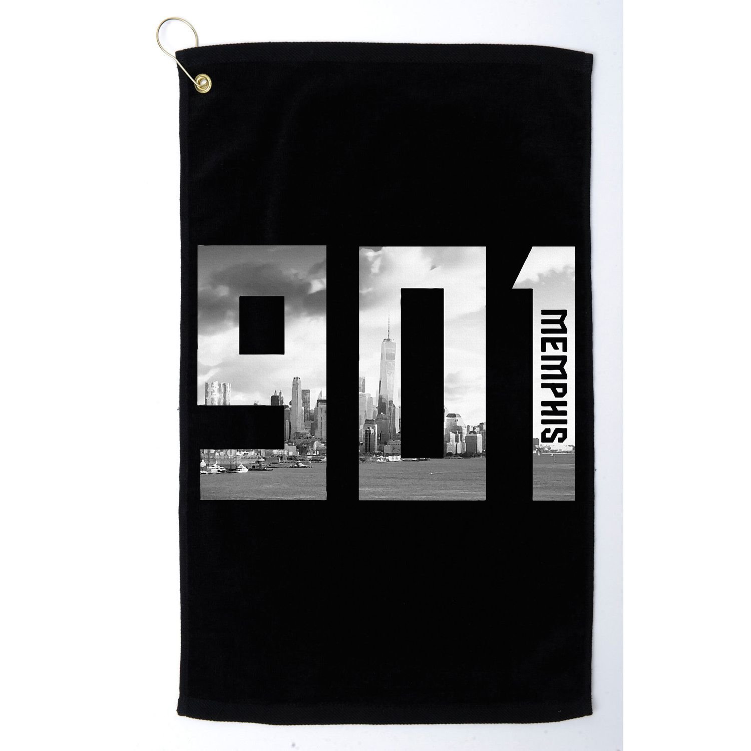 Vintage Memphis Tennessee 901 Area Code Skyline Golf Towel