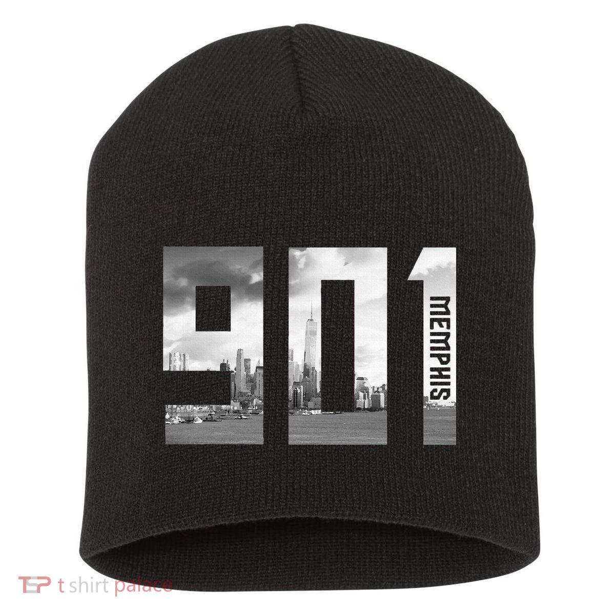 Vintage Memphis Tennessee 901 Area Code Skyline Short Acrylic Beanie