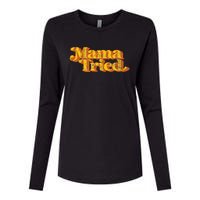 Vintage Mama Tried Country Music Southern Funny Retro 70S Womens Cotton Relaxed Long Sleeve T-Shirt