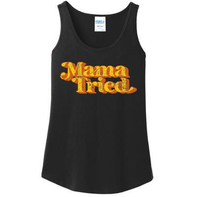 Vintage Mama Tried Country Music Southern Funny Retro 70S Ladies Essential Tank