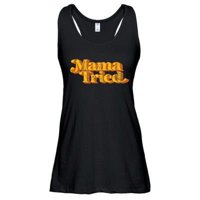 Vintage Mama Tried Country Music Southern Funny Retro 70S Ladies Essential Flowy Tank