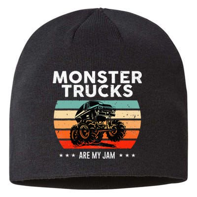 Vintage Monster Truck Are My Jam Retro Sunset Cool Engines Sustainable Beanie