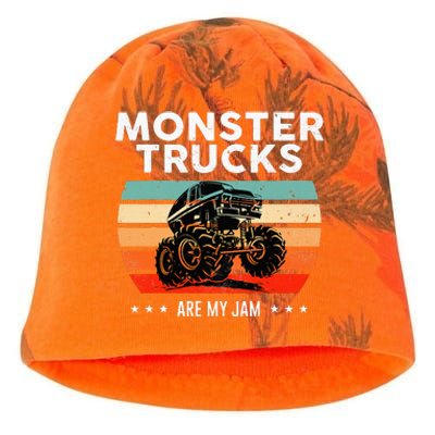 Vintage Monster Truck Are My Jam Retro Sunset Cool Engines Kati - Camo Knit Beanie