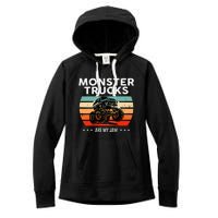 Vintage Monster Truck Are My Jam Retro Sunset Cool Engines Women's Fleece Hoodie