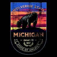 Vintage Michigan The Wolverine State Drawstring Bag