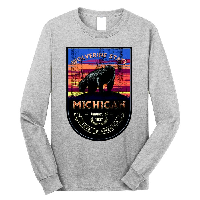 Vintage Michigan The Wolverine State Long Sleeve Shirt