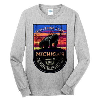 Vintage Michigan The Wolverine State Tall Long Sleeve T-Shirt
