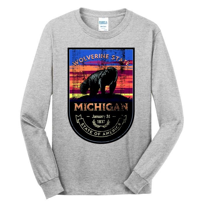 Vintage Michigan The Wolverine State Tall Long Sleeve T-Shirt