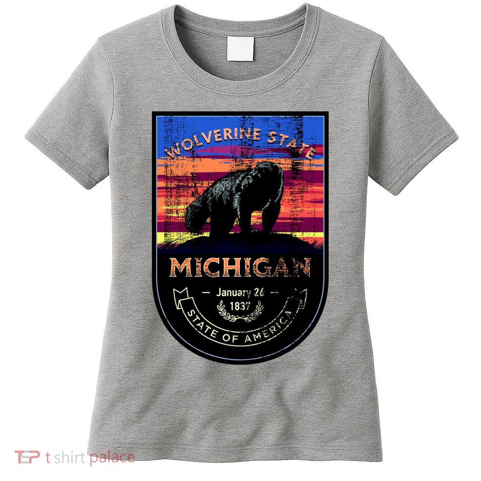 Vintage Michigan The Wolverine State Womens T-Shirt
