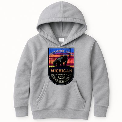 Vintage Michigan The Wolverine State Kids Hoodie