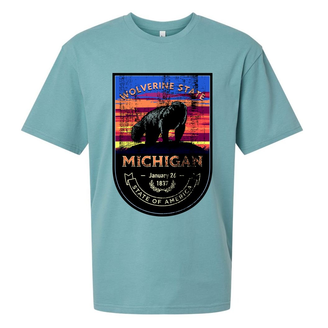 Vintage Michigan The Wolverine State Sueded Cloud Jersey T-Shirt