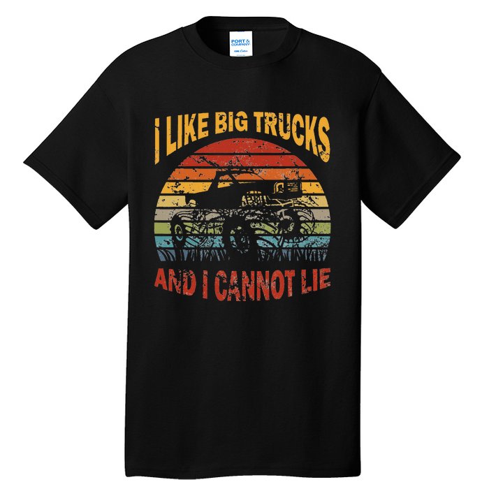 Vintage Monster Trucks I Like Big Trucks And I Cannot Lie Tall T-Shirt