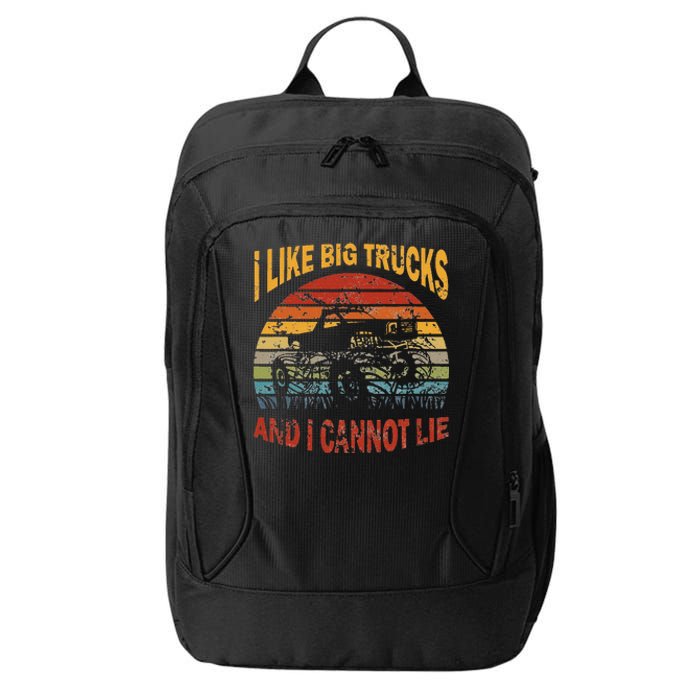 Vintage Monster Trucks I Like Big Trucks And I Cannot Lie City Backpack