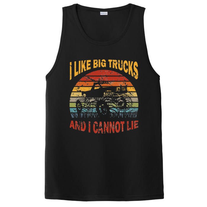 Vintage Monster Trucks I Like Big Trucks And I Cannot Lie PosiCharge Competitor Tank