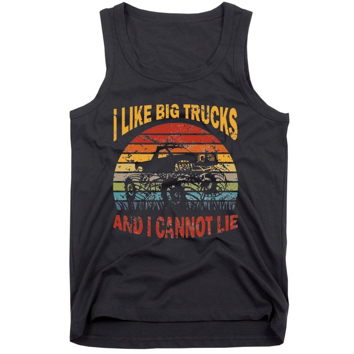 Vintage Monster Trucks I Like Big Trucks And I Cannot Lie Tank Top