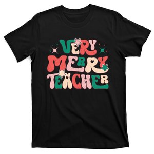 Very Merry Teacher Festive Graphic T-Shirt