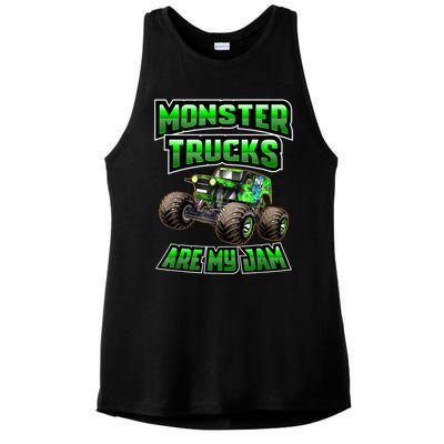 Vintage Monster Truck Are My Jam Truck Boy Birthday Ladies PosiCharge Tri-Blend Wicking Tank