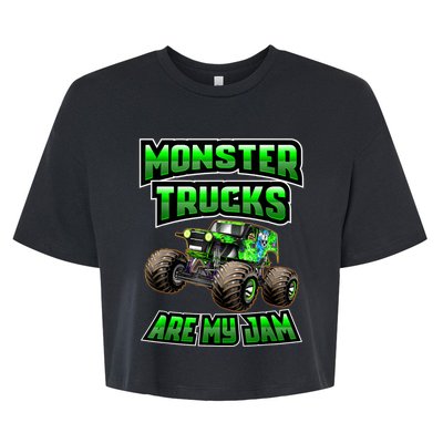 Vintage Monster Truck Are My Jam Truck Boy Birthday Bella+Canvas Jersey Crop Tee