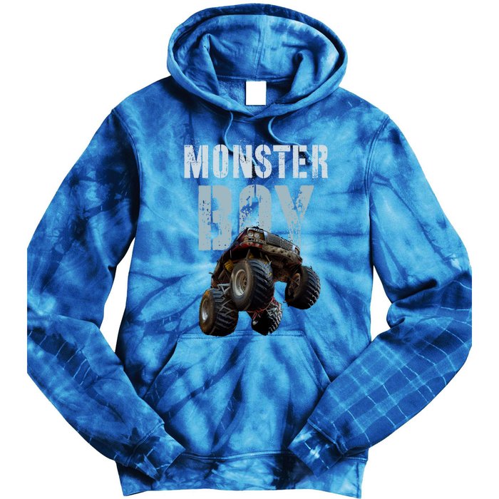 Vintage Monster Truck Family Mom Dad Son Squad Gift Tie Dye Hoodie