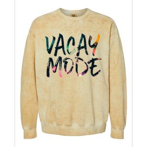 Vacay Mode Tropical Graphic Text Design Gift Colorblast Crewneck Sweatshirt