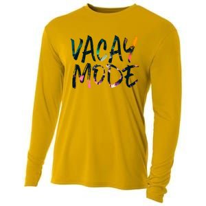 Vacay Mode Tropical Graphic Text Design Gift Cooling Performance Long Sleeve Crew