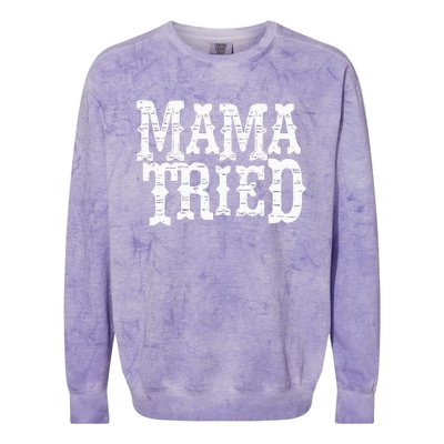 VINTAGE Mama Tried Country Outlaw Music Hoodie Colorblast Crewneck Sweatshirt