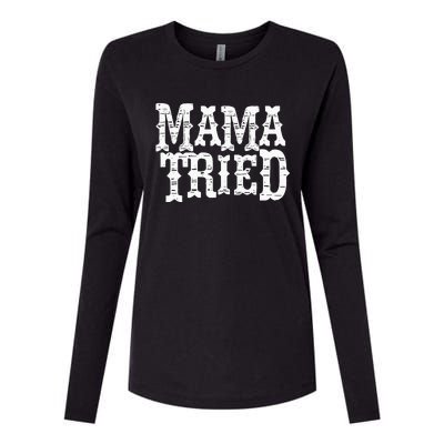 VINTAGE Mama Tried Country Outlaw Music Hoodie Womens Cotton Relaxed Long Sleeve T-Shirt