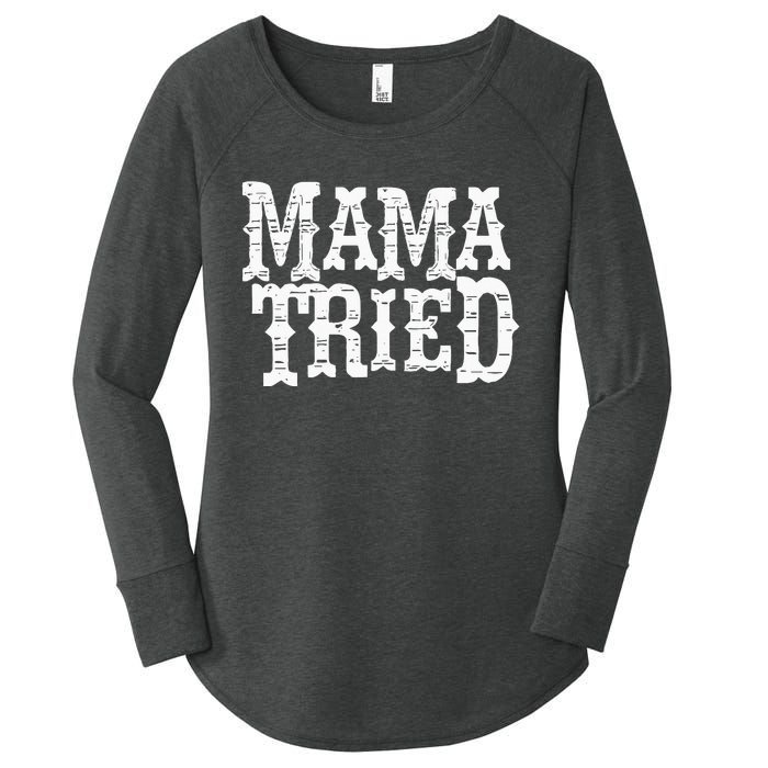 VINTAGE Mama Tried Country Outlaw Music Hoodie Women's Perfect Tri Tunic Long Sleeve Shirt