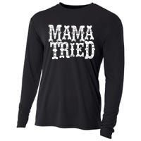 VINTAGE Mama Tried Country Outlaw Music Hoodie Cooling Performance Long Sleeve Crew