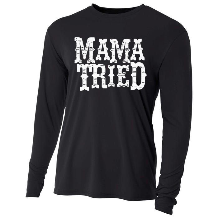 VINTAGE Mama Tried Country Outlaw Music Hoodie Cooling Performance Long Sleeve Crew