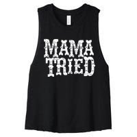 VINTAGE Mama Tried Country Outlaw Music Hoodie Women's Racerback Cropped Tank